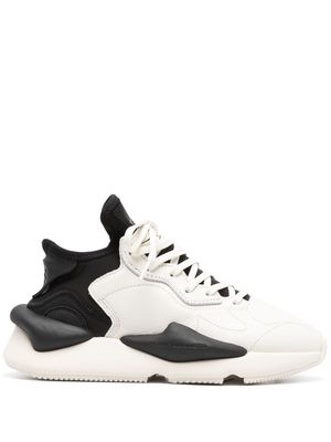 Y-3 Kaiwa panelled leather sneakers - Neutrals