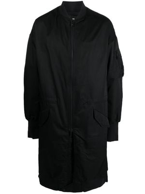 Y-3 knee-length bomber coat - Black