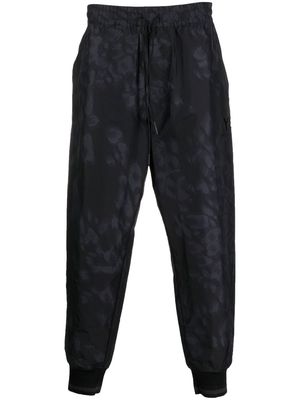 Y-3 leopard-print tapered-leg track pants - Black