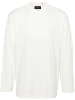 Y-3 logo-embossed cotton T-shirt - White