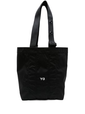 Y-3 logo-embroidered canvas tote bag - Black