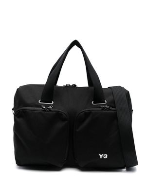 Y-3 logo-embroidered travel bag - Black