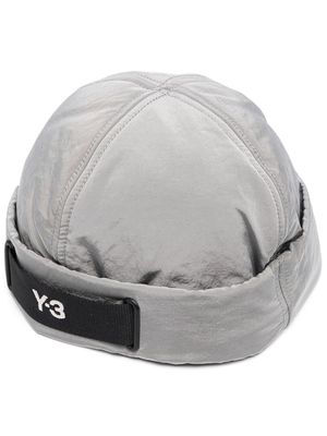 Y-3 logo-patch cotton beanie - Grey