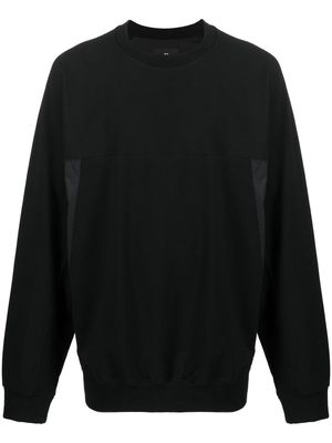 Y-3 logo patch crew neck sweatshirt - Black