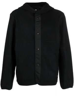 Y-3 logo-patch hooded jacket - Black