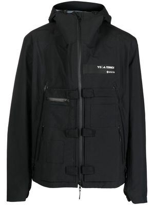 Y-3 logo-patch hooded sport jacket - Black