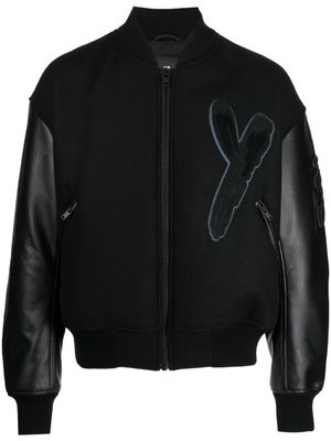 Y-3 logo-patch letterman jacket - Black