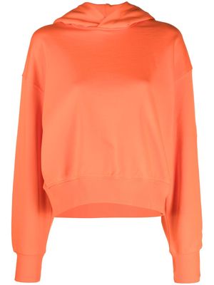 Y-3 logo-patch organic cotton hoodie - Orange