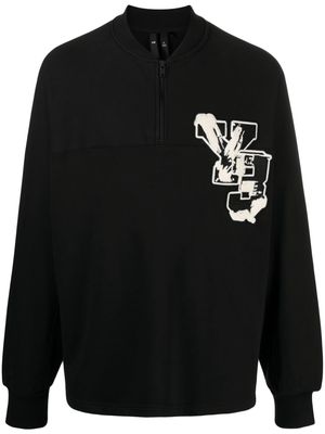 Y-3 logo-patch organic-cotton sweatshirt - Black