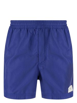 Y-3 logo-patch swim trunks - Blue