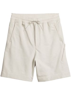 Y-3 logo-patch track shorts - Neutrals