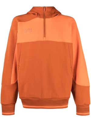 Y-3 logo-patch zip-front hoodie - Orange