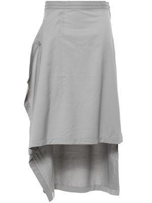 Y-3 logo-print asymmetric skirt - Grey