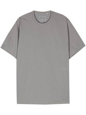 Y-3 logo-print cotton-blend T-shirt - Grey