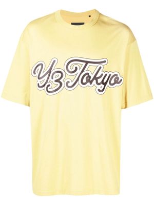 Y-3 logo-print cotton T-shirt - Yellow