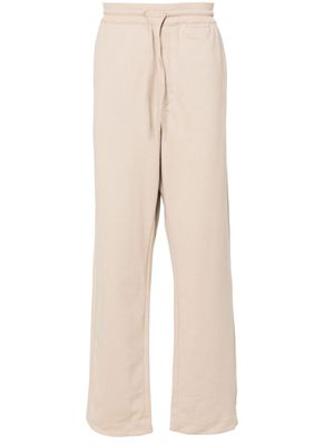 Y-3 logo-print cotton track pants - Neutrals