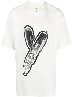 Y-3 logo-print crew neck T-shirt - White
