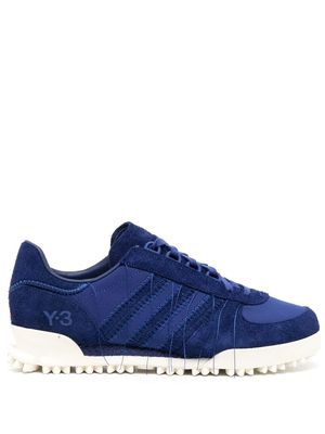 Y-3 logo-print lace-up sneakers - Blue