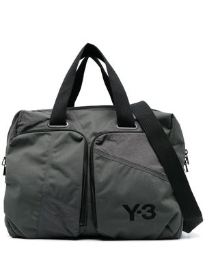 Y-3 logo-print multi-pocket holdall - Grey