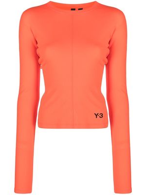 Y-3 logo-print organic cotton T-shirt - Orange