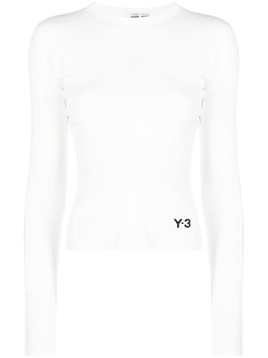 Y-3 logo-print organic cotton T-shirt - White