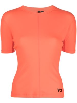 Y-3 logo-print organic cotton top - Orange