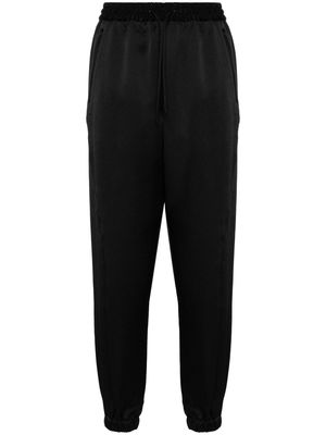 Y-3 logo-print seersucker track pants - Black