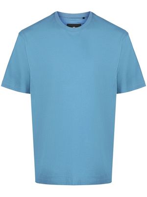 Y-3 logo-print shortsleeved cotton T-shirt - Blue
