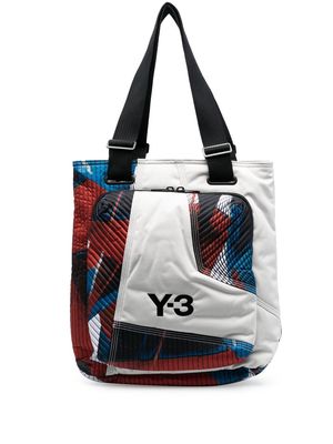 Y-3 logo-print tote bag - Neutrals