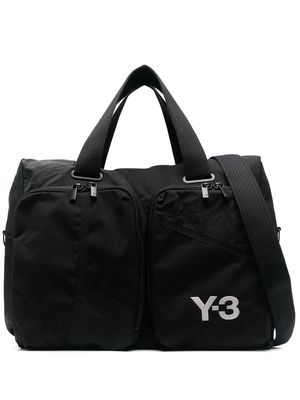 Y-3 logo-print weekend bag - Black