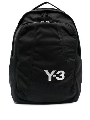 Y-3 logo-print zipped backpack - Black