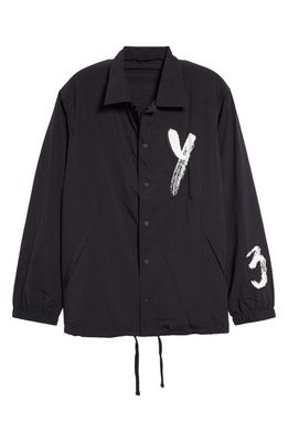 Y-3 Logo Recycled Nylon Coach's Jacket in Black