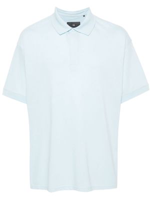 Y-3 logo-rubberised cotton piqué polo shirt - Blue