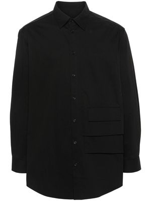 Y-3 logo-rubberised cotton shirt - Black