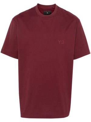 Y-3 logo-rubberised cotton T-shirt - Red