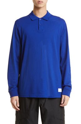 Y-3 Long Sleeve Cotton Polo in Mysterink