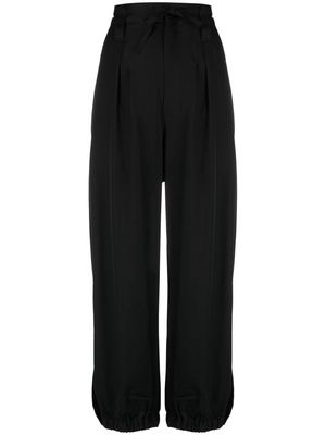 Y-3 low-rise cotton track pants - Black