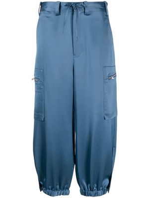 Y-3 low-rise cropped trousers - Blue