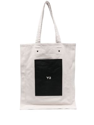 Y-3 Lux logo-print tote bag - Neutrals