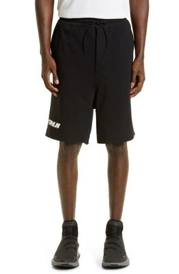 Y-3 Men's Cotton French Terry Logo Sweat Shorts in Black