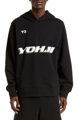 Y-3 Men's Cotton Logo Hoodie in Black
