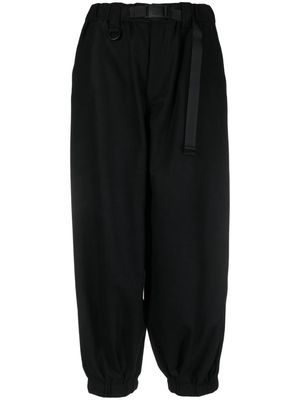 Y-3 mid-rise cropped trousers - Black