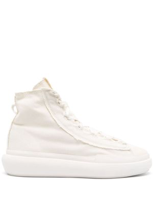 Y-3 Nizza distressed high-top sneakers - White
