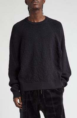 Y-3 Organic Cotton Blend Crewneck Sweater in Black