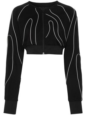 Y-3 piping-detail cropped jacket - Black