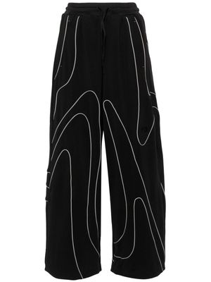 Y-3 piping-detail jersey trousers - Black