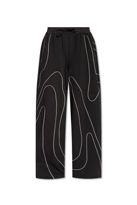 Y-3 Piping-detailed Wide-leg Trousers