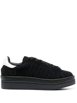Y-3 platform low-top suede sneakers - Black
