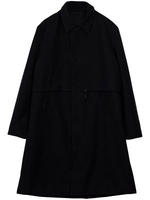 Y-3 pointed-collar single-breasted coat - Black