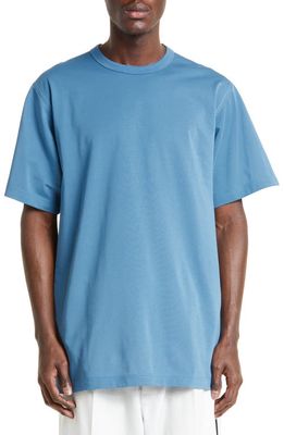 Y-3 Premium Cotton Blend T-Shirt in Altered Blue
